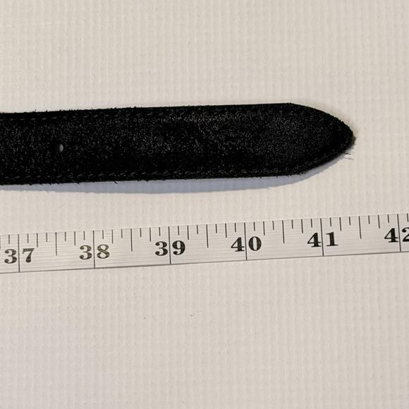 Dolce & Gabbana Belt Mens 38 Black Suede Made in Italy Silver Buckle BC3581 - Picture 12 of 12